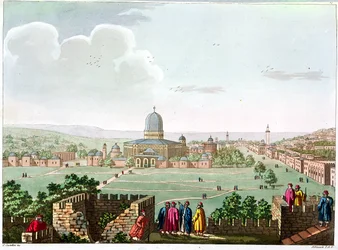 La mezquita de Omar (grabado en color)